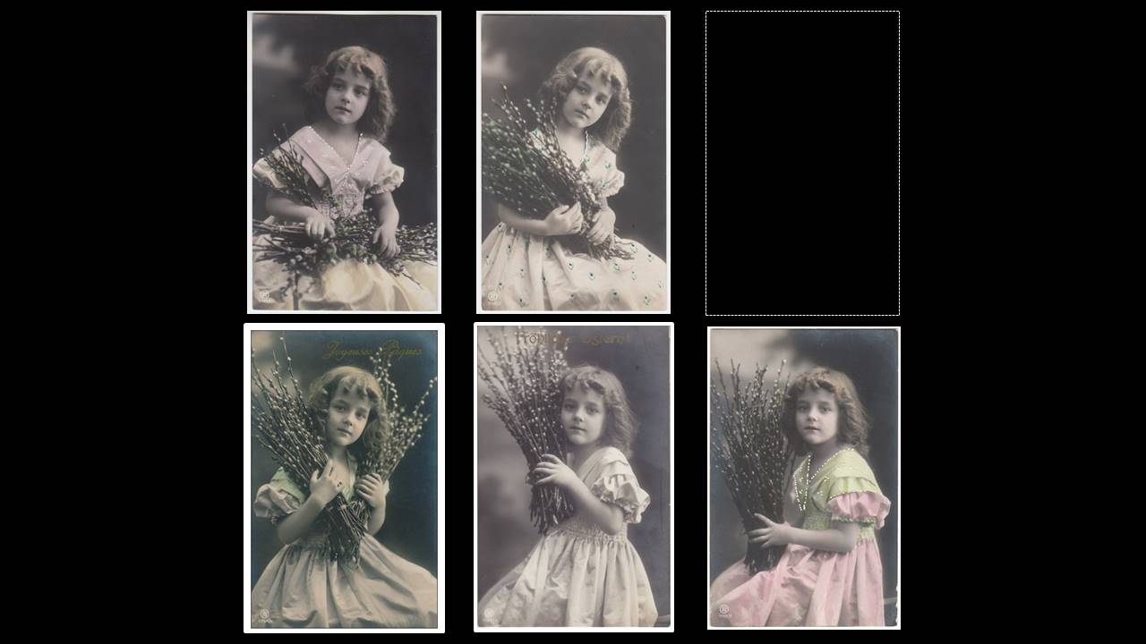 Antique Postcard Grete Reinwald and Her Little Sister Hanni With a